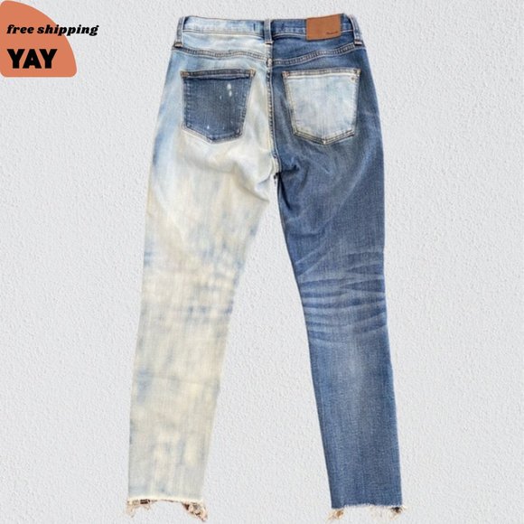 Madewell Denim - Madewell 9" High-Rise Skinny Crop Two Tone Jeans